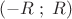 \[
( - R\;;\;R)\]