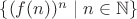 $\{(f(n))^n\mid n\in \mathbb N\}$