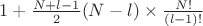 $1+\frac{N+l-1}{2}(N-l)\times \frac{N!}{(l-1)!}$