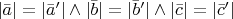 $|\bar a| = |\bar a'| \wedge |\bar b| = |\bar b'| \wedge |\bar c|= |\bar c'|$