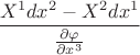 $\dfrac{X^1 dx^2-X^2 dx^1}{\frac{\partial \varphi}{\partial x^3}}$