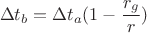 $$\Delta t_b = \Delta t_a(1 - \frac{r_g}{r}})$$