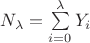 $N_{\lambda}=\sum\limits_{i=0}^{\lambda} Y_i$
