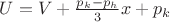 $U=V+\frac{p_k-p_h}{3}x+p_k$