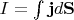 $I = \int \mathbf{j}d\mathbf{S}$