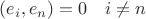 $(e_i,e_n)=0\quad i\neq n$