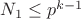 $N_1 \le p^{k-1}$