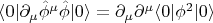 $\langle 0 \rvert \partial_\mu\hat \phi \partia^\mu \hat \phi \lvert 0 \rangle =\partial_\mu \partial^\mu\langle 0 \rvert \phi^2 \lvert 0 \rangle$