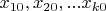 $x_{10}, x_{20},...x_{k0}$