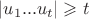 $|u_1...u_t|\geqslant t$