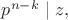 $p^{n-k}\mid z,$