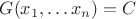 $G(x_1, \ldots x_n) = C$