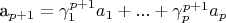 a_{p+1} = \gamma_1^{p+1} a_1 + ... + \gamma_p^{p+1} a_p