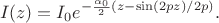 $$
I(z) = I_0 e^{-\frac{\alpha_0}{2} (z - \sin(2pz)/2p)}.
$$