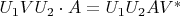 $U_1VU_2\cdot A=U_1U_2AV^*$