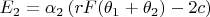 $E_2=\alpha _2\left( rF(\theta _1+\theta _2)-2c\right) $