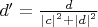 $d'=\frac{d}_{\left|c\right|^2+\left|d\right|^2}$