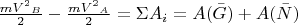 $\frac {{mV^2}_B} 2- \frac {{mV^2}_A} 2=\Sigma A_i=A(\bar G)+A(\bar N)$