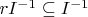 $r  I^{-1} \subseteq I^{-1}$