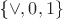 \{\vee,0,1\}