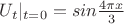$U_t|_{t=0}=sin\frac{4\pi\\x}{3}$