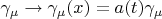 $\gamma_\mu\rightarrow\gamma_\mu(x)=a(t)\gamma_\mu$