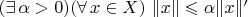 $(\exists\,\alpha>0)(\forall\,x\in X)\ \|x\|\leqslant\alpha\|x\|'$