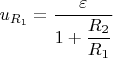 $u_{R_1}=\dfrac{\varepsilon}{1+\dfrac{R_2}{R_1}}$