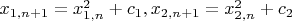 $x_{1,n+1}=x_{1,n}^2+c_1,x_{2,n+1}=x_{2,n}^2+c_2$