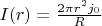 $I(r)=\frac{2\pi r^2 j_0}{R}$