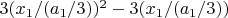 $3(x_1/(a_1/3))^2-3(x_1/(a_1/3))$