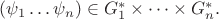 $( \psi_1 \ldots \psi_n ) \in G_1^* \times \cdots \times G_n^*. $