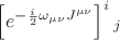 $\left[ e^{-\frac{i}{2}\omega_{\mu \nu} J^{\mu\nu}}\right]^i_{}_{j} $
