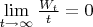 $\lim\limits_{t\to \infty} \frac{ W_t }{t}  =0$