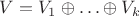 $V=V_1\oplus\ldots\oplus V_k$
