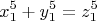 \[
x_1 ^5  + y_1 ^5  = z_1 ^5 
\]