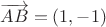 $\overrightarrow{AB} = (1,-1)$