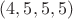 $(4,5,5,5)$