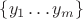 $\left\lbrace y_1\dots y_m \right\rbrace$