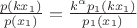$\frac{p(kx_1)}{p(x_1)}=\frac{k^\alpha p_1(kx_1)}{p_1(x_1)}$