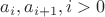$a_i, a_{i+1}, i > 0$