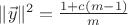 $\|\vec y\|^2={1+c(m-1)\over m}$