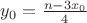 $y_0=\frac{n-3x_0}{4}$
