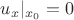 $u_x\rvert_{x_0}=0$
