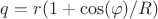$q=r(1+\cos(\varphi)/R)$