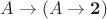 $A\to (A\to \mathbf{2})$ $A\to (A\to \mathbf{2})$
