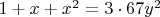 $1+ x+x^2=3\cdot 67y^2$