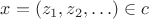 $x=(z_1,z_2,\ldots)\in c$