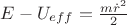 $E-U_{eff}=\frac{m\dot{r}^2}{2}$
