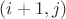 $(i+1,j)$